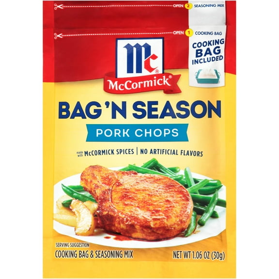 McCormick Bag 'n Season Pork HYZ01 Chops Cooking Bag & Seasoning Mix, 1.06 oz (Pack of 6)