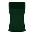 thumbnail image 4 of Tank Tops for Women,Square Neck Sleeveless Fitted Tank Top Blouse Elegant Dressy Summer Going Out Shirt,Camisole Tops for Women,Green,M, 4 of 5