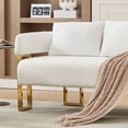 thumbnail image 2 of 51" Small Sofa Couch Comfy Modern Teddy Upholstered 2-Seater Love Seats for Apartment,Bedroom,Office,White, 2 of 8