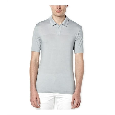 Perry Ellis Mens Jacquard Placed Rugby Polo Shirt, Grey, Small ...