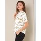 thumbnail image 4 of Blusa Floral Allegra K Botón Frontal Ribete De Volantes Escote Manga Corta Casual Para Mujer Blanco XS, 4 of 6