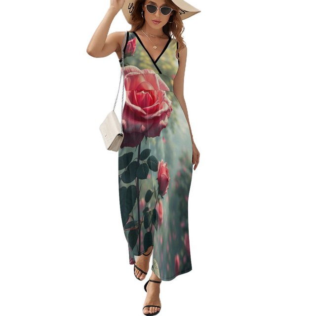 Rose Vestido Sin Mangas Vestidos Para Mujer, Vestido Suelto De Verano 2025