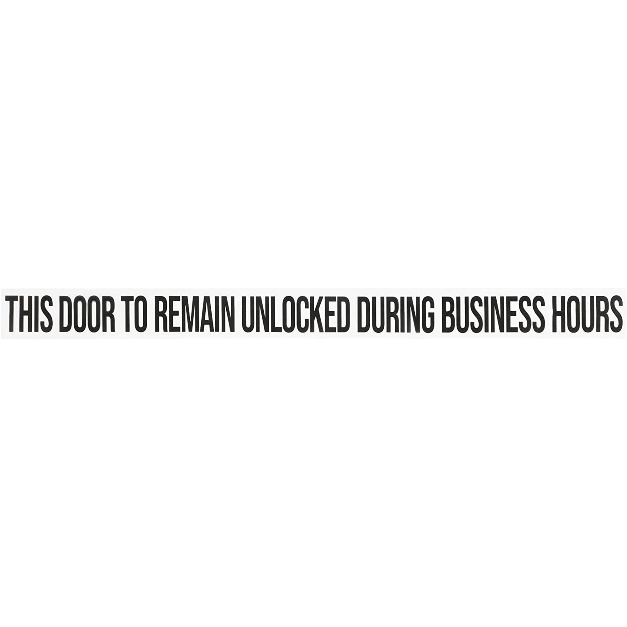10Count Clear Label with Print, This Door to Remain Unlocked During