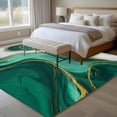 thumbnail image 5 of Teal Marble Large Area Rugs 6x9 ft Modern Abstract Art Green Gold White Marble Waves Washable Rug Non Slip Indoor Carpet Absorbent Floor Mat for Living Room Bedroom Dining Room, 5 of 9
