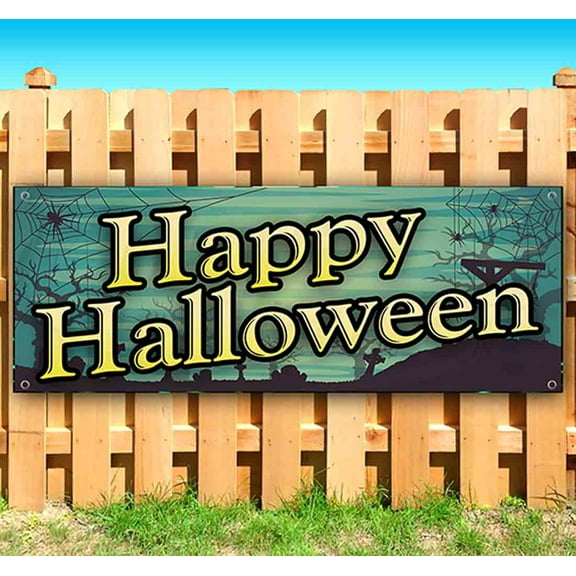 Happy Halloween 13 oz Vinyl Banner With Metal Grommets