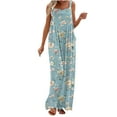 thumbnail image 1 of UPPADA Boho Combinaisons pour Femmes Décontractées Sans Manches à Bretelles Spaghetti Combinaisons à Imprimé Floral à Jambes Larges Salopettes Habillées Tendance une Pièce Tenues Multicolores,L, 1 of 5