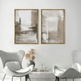 thumbnail image 4 of IDEA4WALL Framed Canvas Print Wall Art Set Soothing Brushstroke Patterns in Earth Tones Digital Art Neutral Minimal Abstract Wall Decor Bohemian Nordic Zen Artwork for Home Decor - Natural 16"x24"x2, 4 of 5