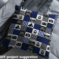 thumbnail image 2 of jejeloiu Happy Camping Fabric by the Yard 3 Yards,Patchwork Geometric Plaid Sewing Fabric,Blue White Black Fabric for Sewing For Teens,Ultra Soft Home Decor, 2 of 6