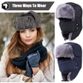 thumbnail image 4 of Visland Winter Trapper Ski Hat for Men and Women Trooper Russian Warm Hat with Windproof Mask Outdoor Skiing Ushanka Hat, 4 of 4