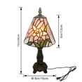 thumbnail image 2 of FSLiving Tiffany Style Table Lamp with 5.9ft Plug in Cord Pinkyrose Glass LampShade Vintage Style Desk Light E12 Antique Table Light Decorative for Living-Dining Area Fireplace Accent Bookcase, 2 of 7