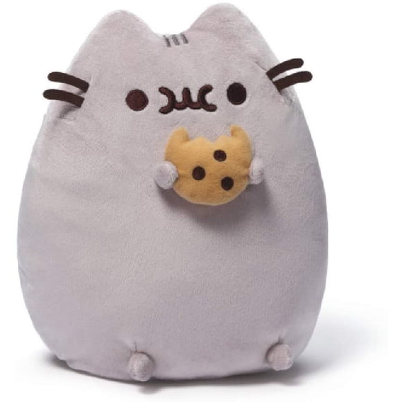 Cookie 25 cm - Gund - Peluche de Qualité pour Bébé - Peluche Chat Gris Gourmand Cookie Taille 30 cm - Jouet Bébé 12 Mois 1 An et +