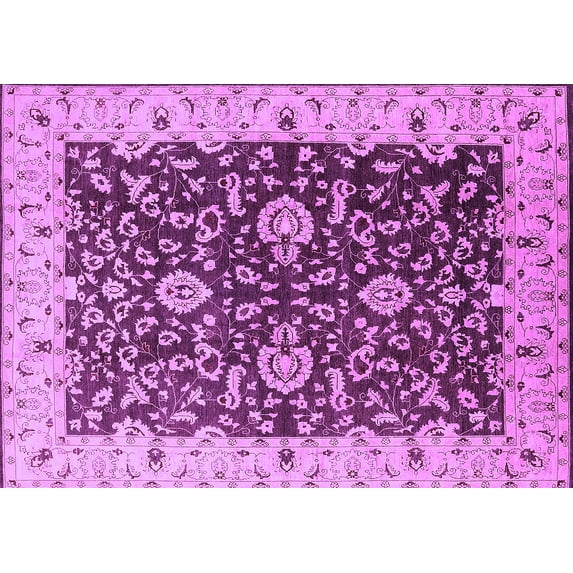 Ahgly Company Indoor Rectangle Oriental Purple Traditional Area Rugs, 2' x 3'