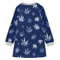 thumbnail image 6 of Girls' long-sleeved dress Blue and White Leaves Girls' A-line dress with ribbed cuffs Soft and comfortable, 6 of 6