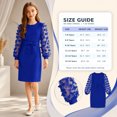 thumbnail image 6 of Aideaone Girls Butterfly Dress 3D Applique Mesh Puff Sleeve Belted Party Dress 7-16 Years, 6 of 6