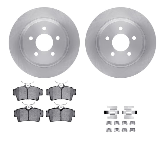 Dynamic Friction Company Rear Brake Rotors with 5000 Advanced Brake Pads includes Hardware 6512-55150