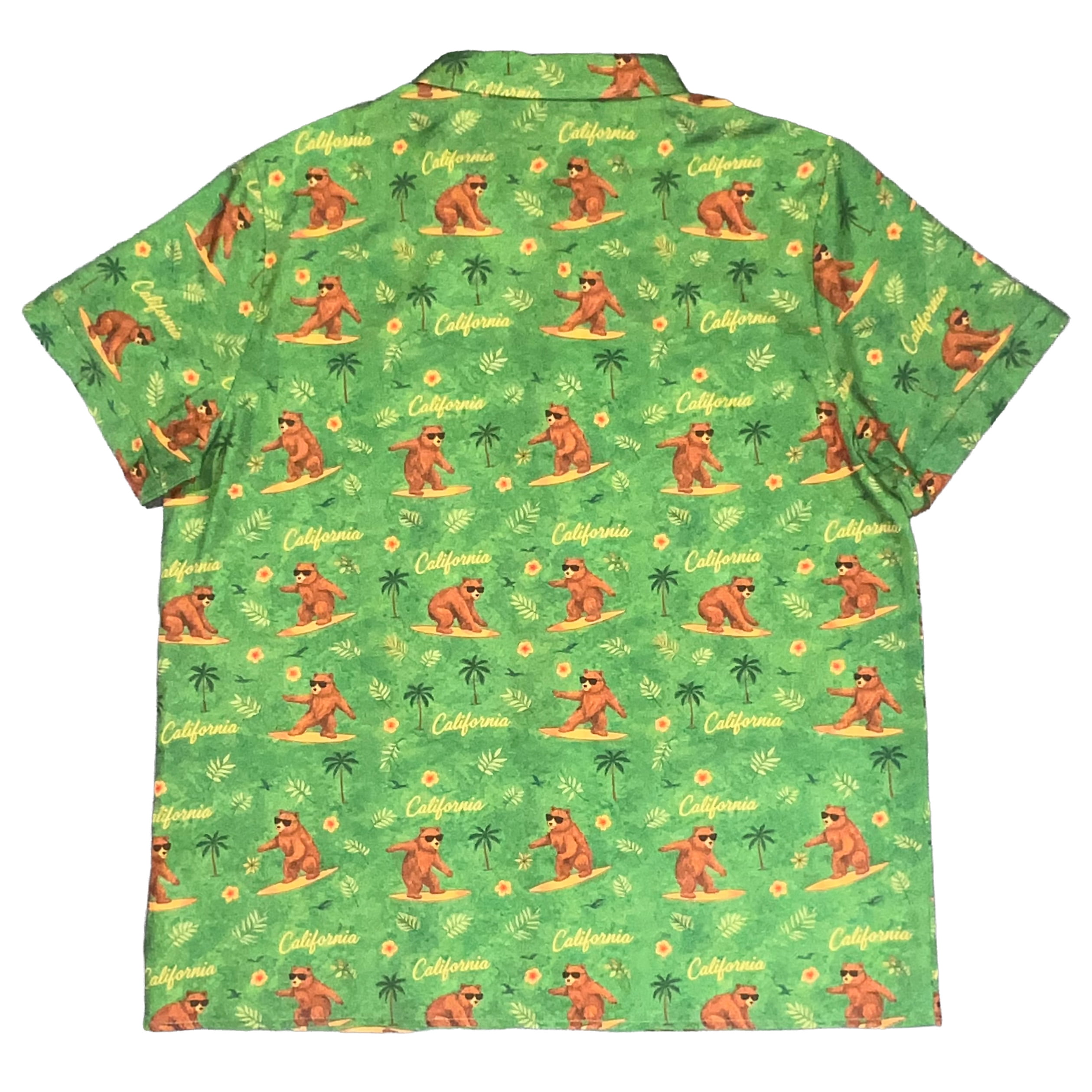 California Surf Bear Hawaiian Button Shirt