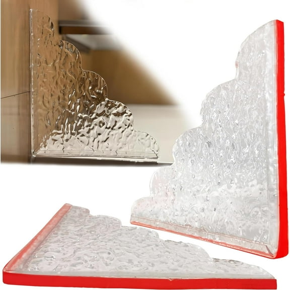 2-Pack Shower Corner Splash Guards - Clear Flexible Seal for Bathtub and Shower Edges