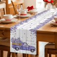 thumbnail image 5 of Purple Floral Table Runner 72 Inches, Spring Farmhouse Lavender Truck Wooden Gray Bed Runner Dresser Scarves Tabletop for Indoor Outdoor Parties/Ceremony/Banquet, 18" x 72", 5 of 9