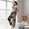 thumbnail image 4 of Uemuo Yak Pattern Women's Wide Leg Palazzo Lounge Pants with Pockets Light Weight Loose Comfy Casual Pajama Pants-Large, 4 of 9