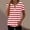 Red, variant on Guluxicc V Neck T Shirts for Women Short Sleeve Stripe Printed Half Zipper Cozy Fit Tops Spring Summer Womens Shirts