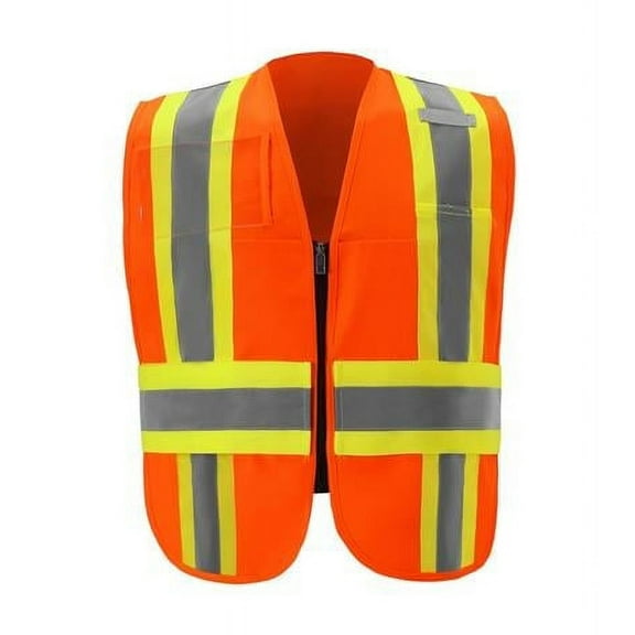 2W International IC113C-2 JM Class 2 Contrast Incident Command Vest, Orange - Jumbo