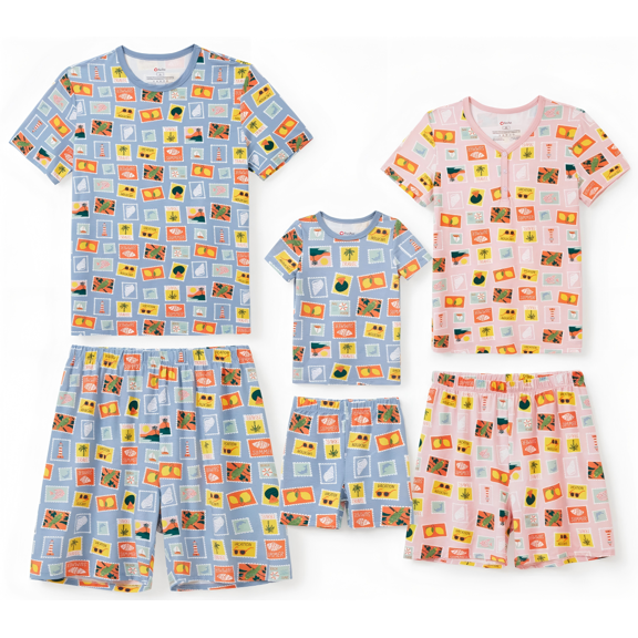 PatPat Pajamas for Women Set Viscose from Bamboo Pajamas Family Matching Skinny Lightweight Summer Short Sleeve and Shorts Lounge Sleepwear Women S-XL