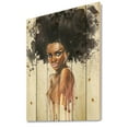 thumbnail image 2 of Designart 'Portrait of Afro American Woman VII' Modern Print on Natural Pine Wood, 2 of 5