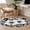 White, variant on Black White Spring Floral Round Area Rug 4 FT, Non Slip Indoor Outdoor Rug, Summer Botanical Modern Washable Soft Circular Carpet Non-Shedding Floor Mat for Coffee Table Nursery Foyer Balcony