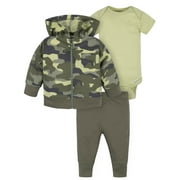 Gerber Baby Boy Jacket, Bodysuit, & Pant Set, 3-Piece (Newborn-3/6M)