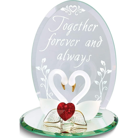 Fashion Swans Together Forever Glass Figurine (3 X 3) Made In China gp6030