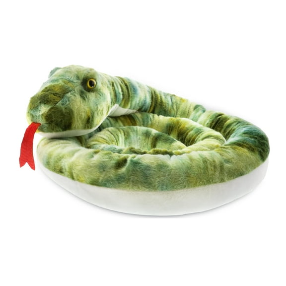 DolliBu Green Snake Giant Stuffed Animal 112 Inches Long, Cuddly & Soft Oversized Animal Plush Toy Pillow, Huggable Jumbo Plushie Toys for Kids & Adults, Big Safari Stuffed Animals for Girls & Boys
