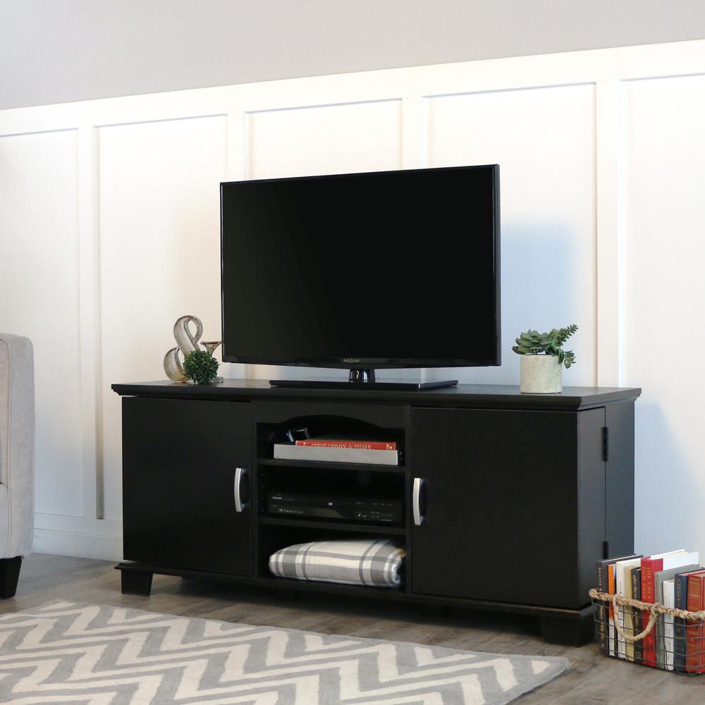 Walker Edison Transitional TV Stand for TVs up to 66", Black - image 2 of 6