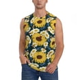 thumbnail image 2 of Goofa Sunflowers Printed Men's Sleeveless T-Shirt - Athletic Gym Workout Tank Top for Men - Moisture-Wicking, UPF 30+ Quick-Dry Muscle Tee-X-Large, 2 of 8