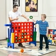 thumbnail image 3 of Costway 4-in-A Row Giant Game Set w/Basketball Hoop for Family Blue, 3 of 10