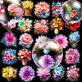 thumbnail image 2 of Pegatinas holográficas con forma de flor, 50 unidades, para álbumes de recortes, impermeables, 2 of 2