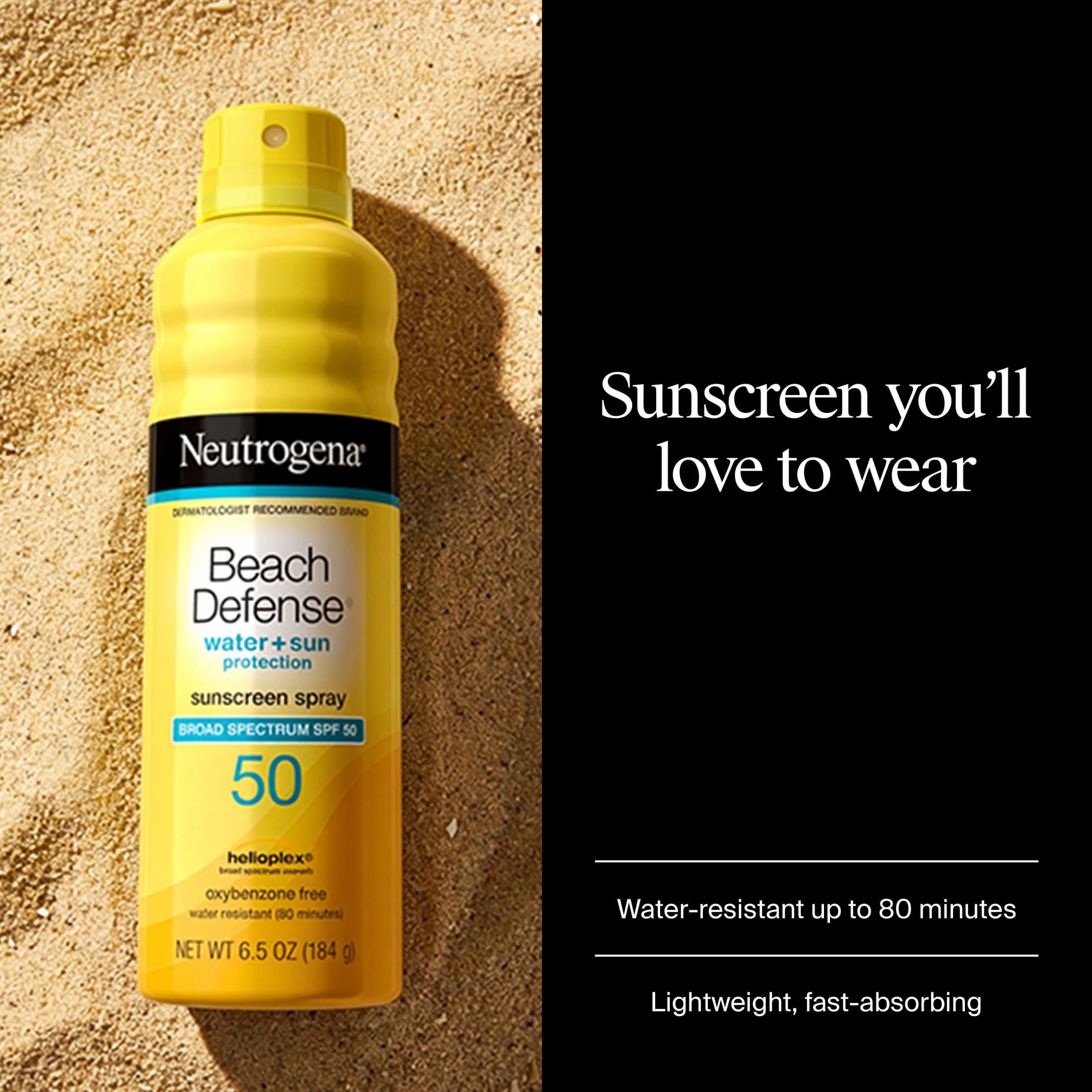 Neutrogena Beach Defense Sunscreen Spray SPF 50, 6.5 oz photo 2