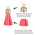 thumbnail image 4 of Uxcell 120Pack Leather Tassel Keychain Charm Bulk with Cap for Jewelry Making DIY, Light Red, 4 of 6