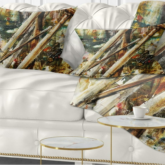 Designart Tools and Abstract Pattern - Abstract Throw Pillow - 12x20