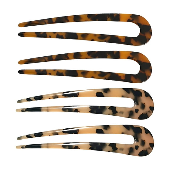VANIDO French Hair Forks Tortoise Shell U Shape Updo Hair Pins Clips for Thin Thick Hair, 2 Prong Bun Hair Sticks Women Vintage Hairstyle Accessories