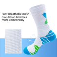 thumbnail image 3 of 1 Pair Long Socks Non-slip Ankle Protection Comfortable Wear-resistant High Elasticity Foot Protector Shockproof Sweat Absorption Basketball Socks for Jogging-Green & White,One Size, 3 of 8