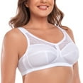 thumbnail image 5 of Women's Wireless Minimizer Plus Size Sleep Unlined Full Coverage Lace Bra 40H, 5 of 6