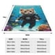 thumbnail image 3 of Balery Underwater Diving Cat Manta de Felpa Suave y Acogedora – Cobija de Franela Aterciopelada para Cama, Lavable y Cálida para Sofá, Mascotas, Transpirable-50"x40", 3 of 7