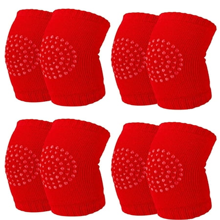

QIIBURR Kids Elbow Pads and Knee Pads 4Pairs Kids Baby Safety Sport Crawling Elbow Cushion Knee Pads Protective Gear