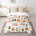 thumbnail image 3 of Manfei Camping RV Accessories 7-Piece Twin Bedding,Adventure Theme Bedding Comforter Set,Green Pink, 3 of 6