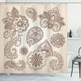 thumbnail image 1 of Ambesonne Floral Shower Curtain, Monochrome Paisley Doodle, 69"Wx84"L, Beige Brown, 1 of 3