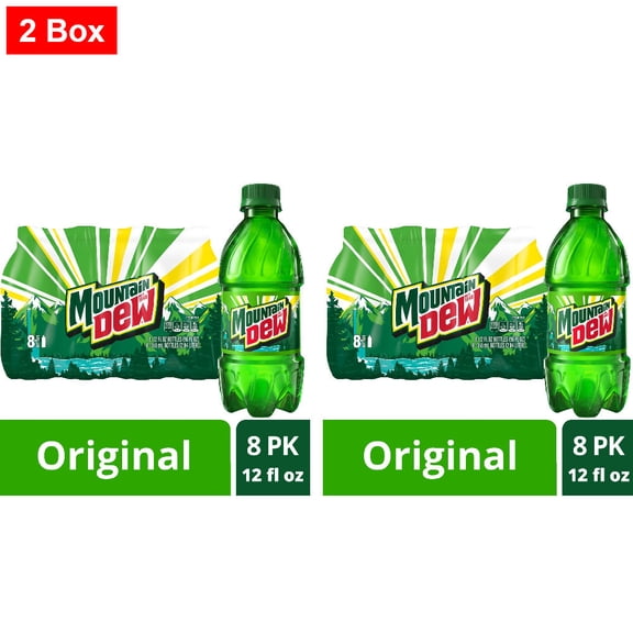 Mountain Dew Soda Bottles 8 CT / 12 fl oz - 2 Box