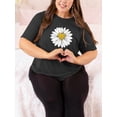 thumbnail image 3 of XCHQRTI Plus Size Daisy Women Tshirt Graphic Oversized Tees Short Sleeve Casual Tee, 3 of 11