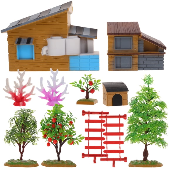 NUOLUX 1 Set Miniature Farmhouse Mini Farm Ornaments Mini House Garden Decor for Kids Toy