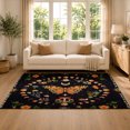 thumbnail image 2 of Gelasgo Celestial Moon Mushroom Velvet Area Rug, Boho Floral Decorative Carpet, Soft Indoor Floor Mat for Bedroom Living Room Dorm Home Decor, 2 of 5