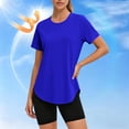 thumbnail image 5 of Axiiglly Sun Shirt Women UPF 50+ Short Sleeve Sun Protection Workout Tops Quick Dry Breathable Summer Hiking Sports Tees, S-3XL, 5 of 9